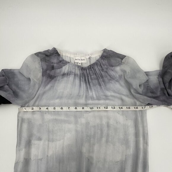 Bella Dahl Gathered Gray Ombre Glacier Print Belted Dress Womens Size XS - Picture 8 of 10